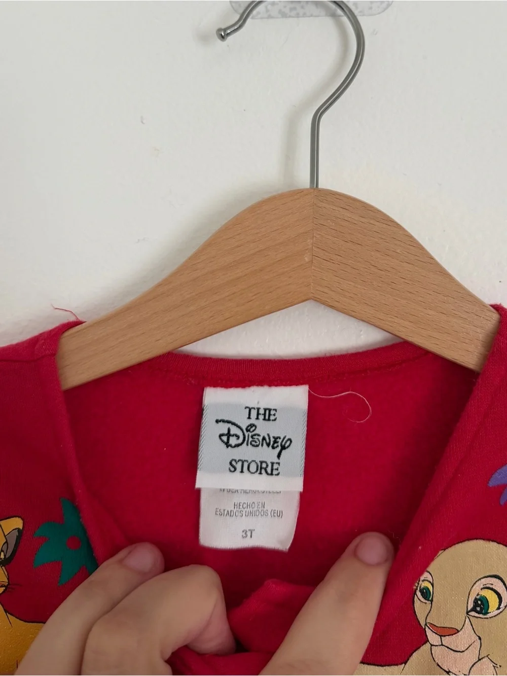 Vintage 90s Disney Store Lion King Sweater Dress Simba Nala Red Toddler Girls